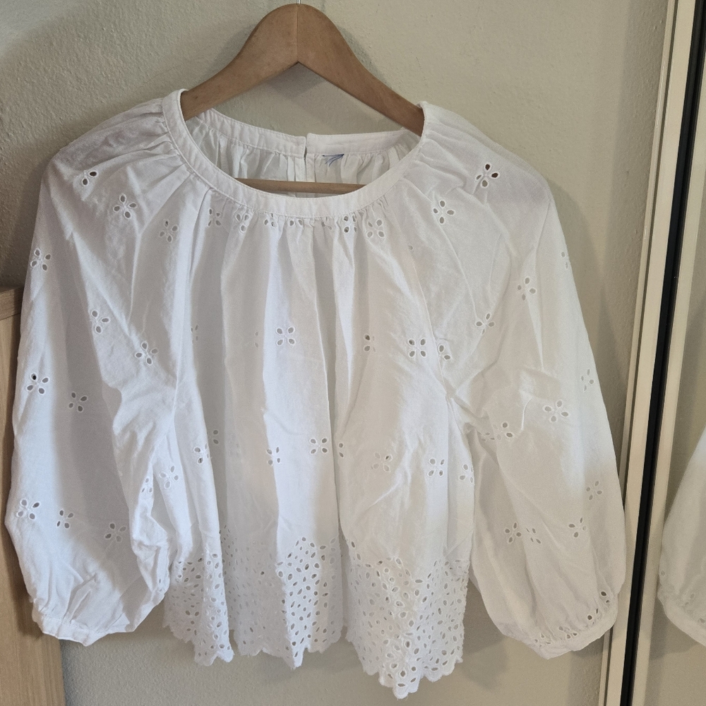 White Eyelet Women's Top